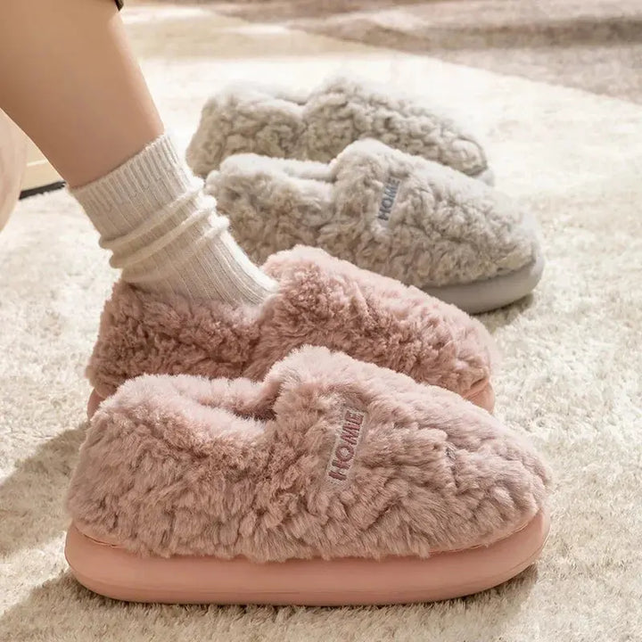 Microwavable Heated Slippers with Flaxseed Chambers and Faux Fur | Warm Feet on Chilly Evenings | Heated Slippers