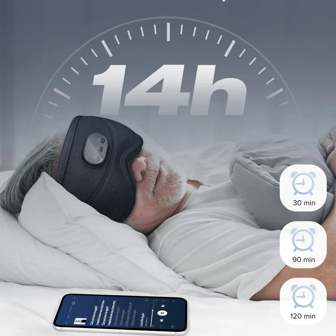 Bluetooth Sleep Mask with Headphones and Contoured Eye Cups | Block Light, Play Your Sounds | Sleep Masks