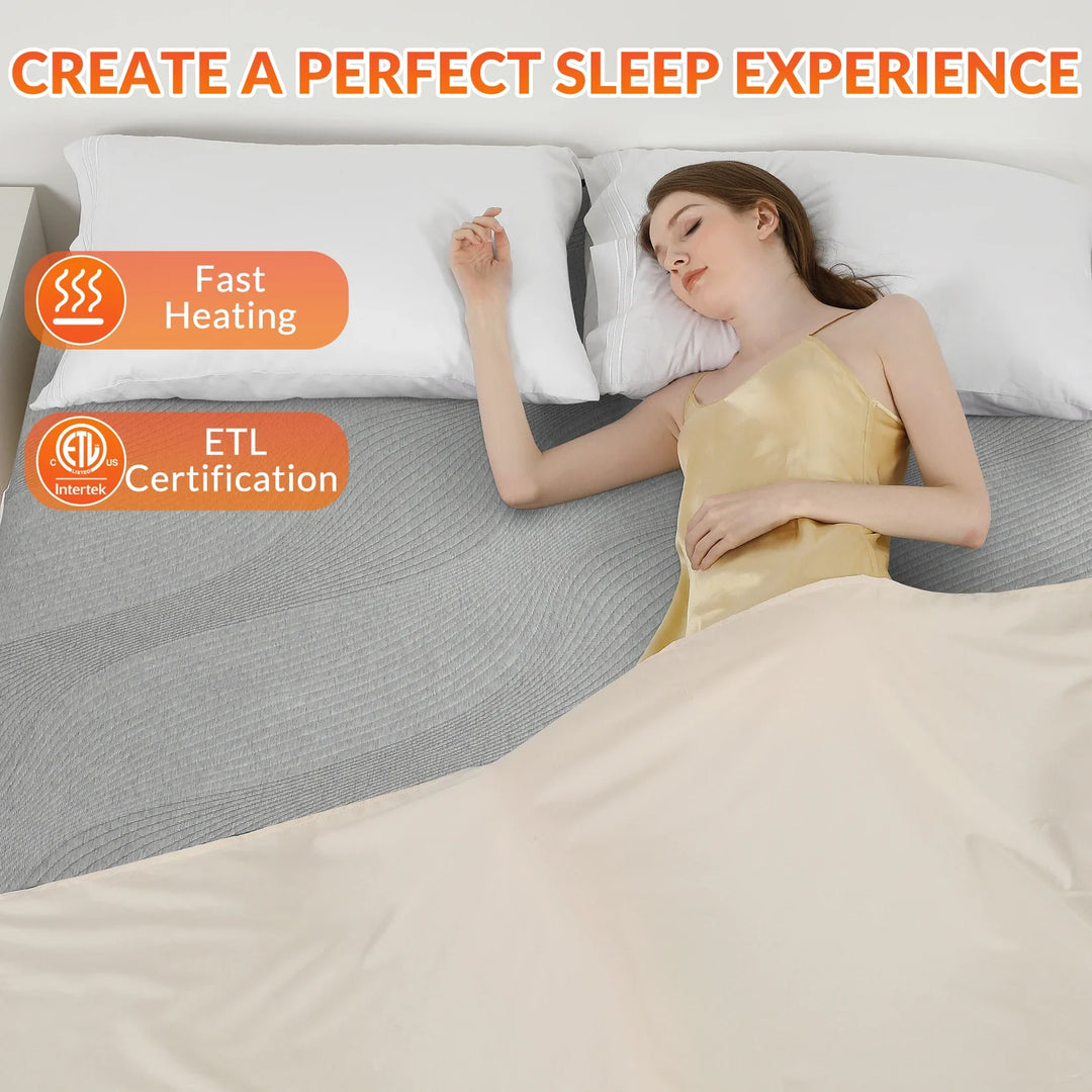 Electric Heated Mattress Pad with 10 Heat Settings and Deep Pocket | Adjustable Warmth for Your Bed | Heated Mattress Pads