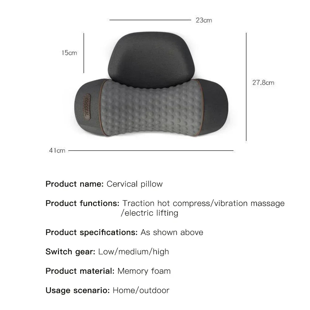 Neck Massage Pillow with Heat, Vibration and Adjustable Air Support | Heat, Vibration and Air in One | Massage Pillows