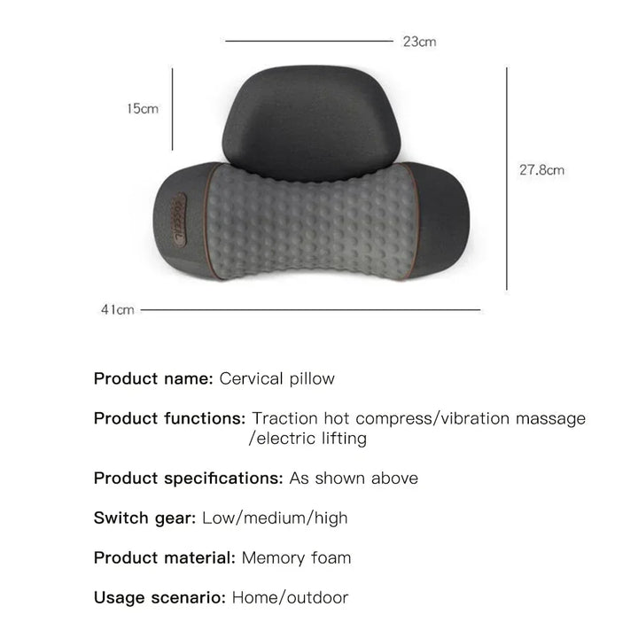 Neck Massage Pillow with Heat, Vibration and Adjustable Air Support | Heat, Vibration and Air in One | Massage Pillows