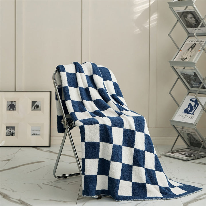 Colourful Checkerboard Polyester Throw Blanket in Three Sizes | Colourful Checks for Cosy Rooms | Throw Blankets