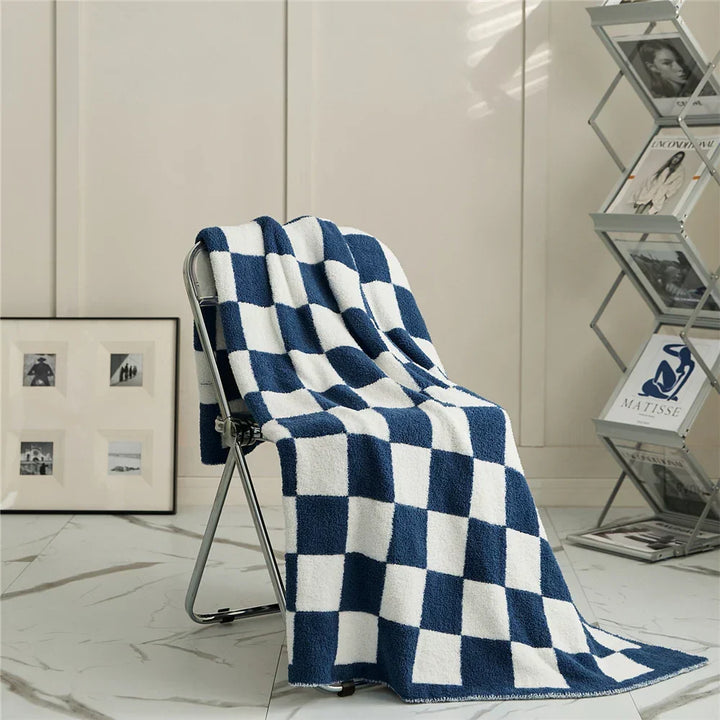 Soft Plush Navy Blue Throw Blanket for Snuggling All Year Round | Plush Navy Throw for Calm Interiors | Throw Blankets