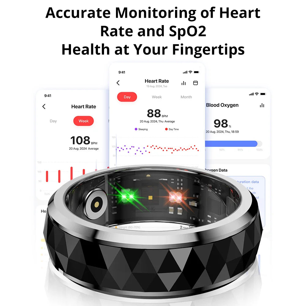 Smart Ring with Rotating Spinner, Charging Case and Sleep Tracking | Track Your Day and Fidget Too | Smart Rings