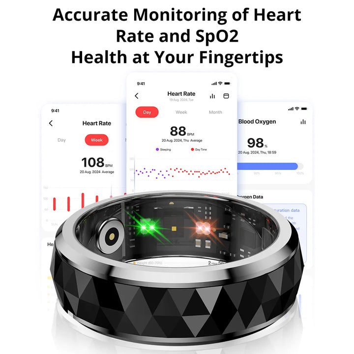 Smart Ring with Rotating Spinner, Charging Case and Sleep Tracking | Track Your Day and Fidget Too | Smart Rings