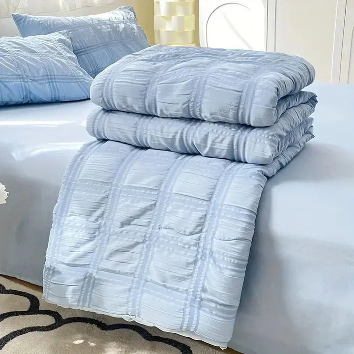 Breathable Seersucker Quilt for Warm Nights in Pastel Colors | Cool Textured Summer Quilt | Quilts