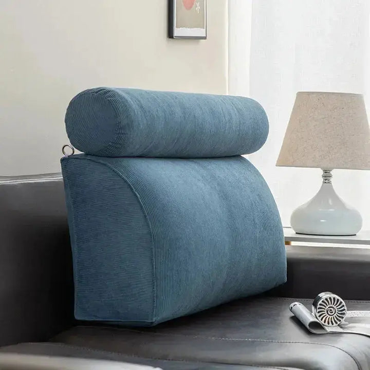 Triangle Reading Cushion with Removable Cover for Bedside Lounging | Triangle Bedside Reading Cushion | Wedge Pillows