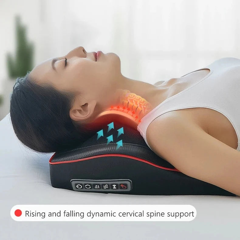 Shiatsu Neck and Back Massage Pillow with Heat and 16 Nodes | Kneading Massage Wherever You Rest | Massage Pillows