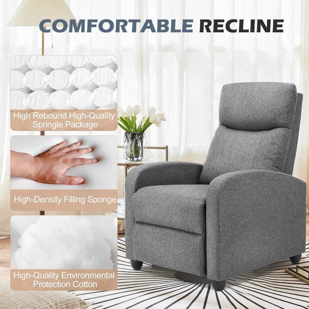 Reclining Massage Chair with Lumbar Vibration and Footrest | Recline with Lower Back Vibration | Recliner Chairs