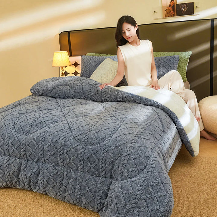 Thick Sherpa-Style Fleece Winter Blanket in Multiple Sizes | Heavyweight Warmth for Winter | Throw Blankets