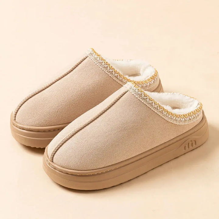 Fuzzy Faux Fur Anti-Slip Winter House Slippers for Indoor and Outdoor Use | Warm Slippers with Real Grip | Slippers