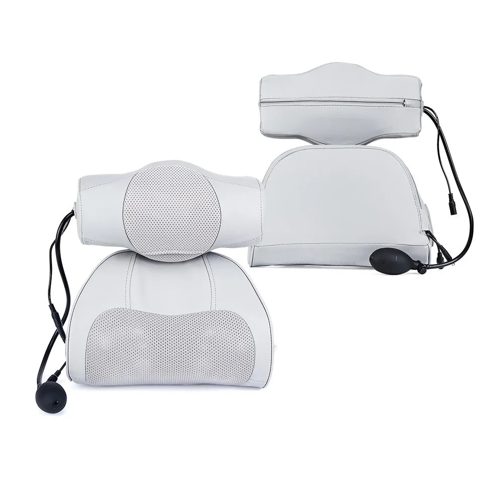 Contoured Neck Massage Pillow with Heat and Adjustable Air Support | Warmth and Adjustable Neck Support | Massage Pillows