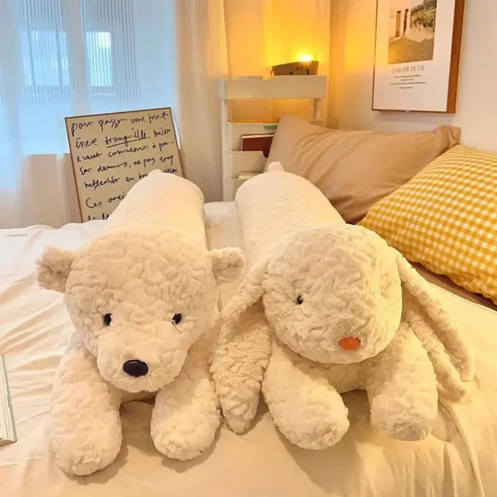 Large Rabbit and Dog Long Plush Body Pillow, 90cm or 120cm Hugging Cushion | Giant Animal Hug Pillow | Plush Pillows