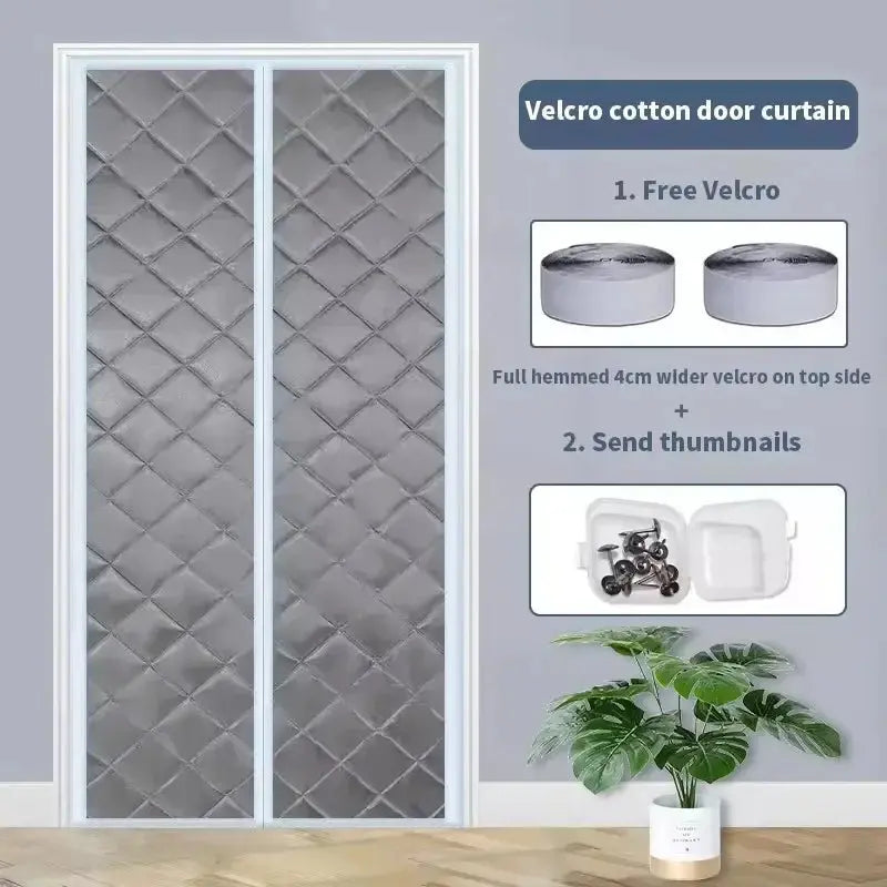 Waterproof Magnetic Door Curtain with Thick Cotton Layers for Winter | Draft-Blocking Door Cover | Door Curtains