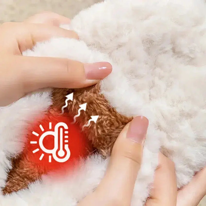 Microwavable Heated Slippers with Flaxseed Chambers and Faux Fur | Warm Feet on Chilly Evenings | Heated Slippers