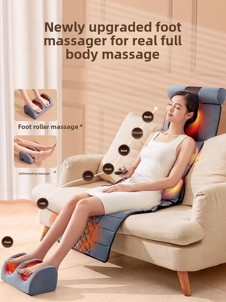 Foldable Full Body Massage Mat with Heat, Neck Pillow and Foot Section | Full Body Massage Mat with Heat | Massage Mats