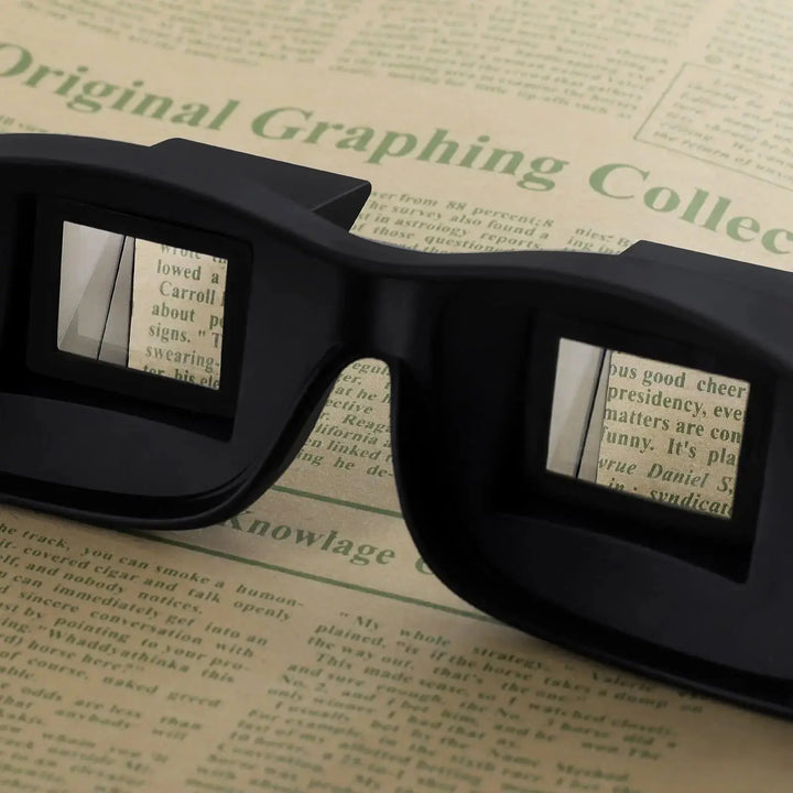 Horizontal Lazy Reading Glasses with 90 Degree Prism Mirror Lenses | Read Lying Flat, No Neck Tilt | Reading Glasses