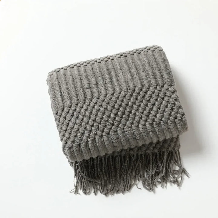 Nordic Style Thick Knitted Throw Blanket in Soft Synthetic Cashmere, Six Colours | Plush Nordic Knit for Chilly Evenings | Throw Blankets