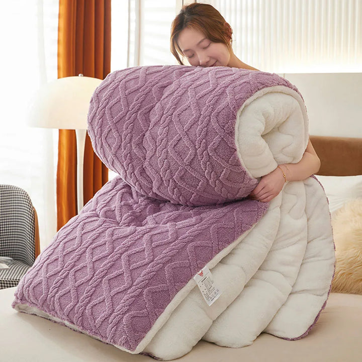 Thick Sherpa-Style Fleece Winter Blanket in Multiple Sizes | Heavyweight Warmth for Winter | Throw Blankets