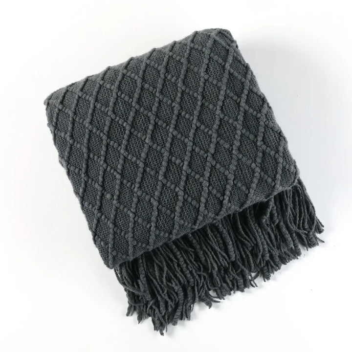 Nordic Style Thick Knitted Throw Blanket in Soft Synthetic Cashmere, Six Colours | Plush Nordic Knit for Chilly Evenings | Throw Blankets
