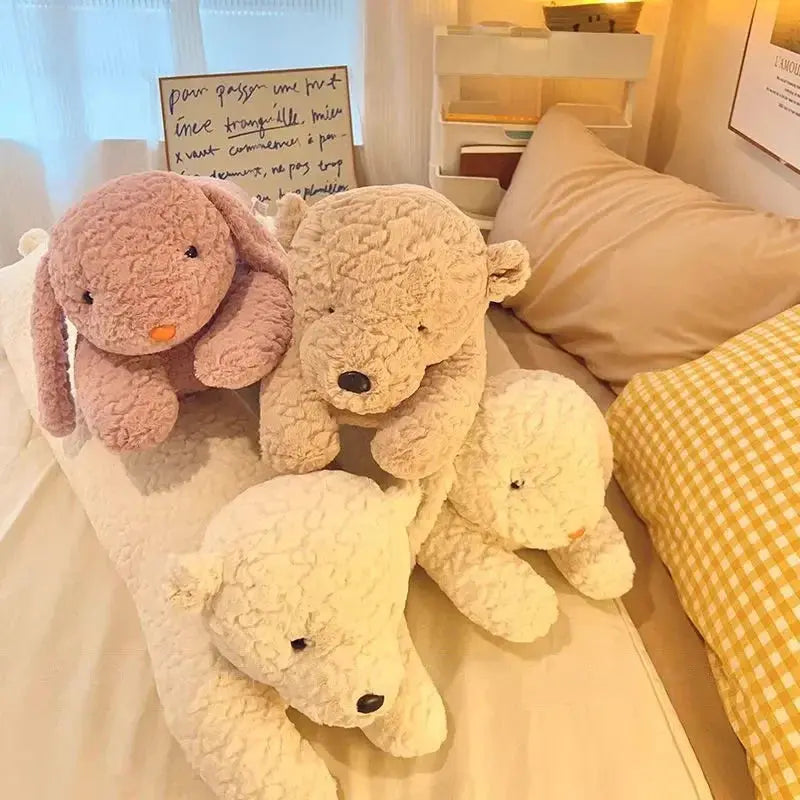 Large Rabbit and Dog Long Plush Body Pillow, 90cm or 120cm Hugging Cushion | Giant Animal Hug Pillow | Plush Pillows