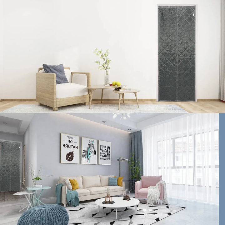 Waterproof Magnetic Door Curtain with Thick Cotton Layers for Winter | Draft-Blocking Door Cover | Door Curtains