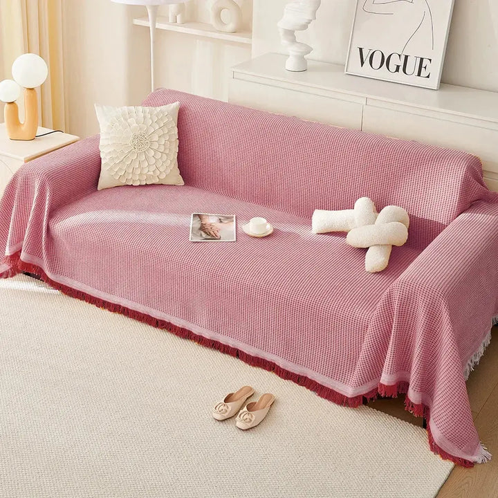 All-Season Cotton Yarn Sofa Cover Blanket for Home and Camping | Natural Cotton Cover for Furniture and Outdoors | Sofa Covers