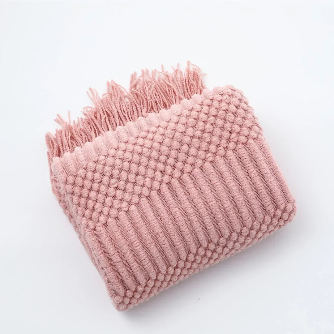 Nordic Style Thick Knitted Throw Blanket in Soft Synthetic Cashmere, Six Colours | Plush Nordic Knit for Chilly Evenings | Throw Blankets