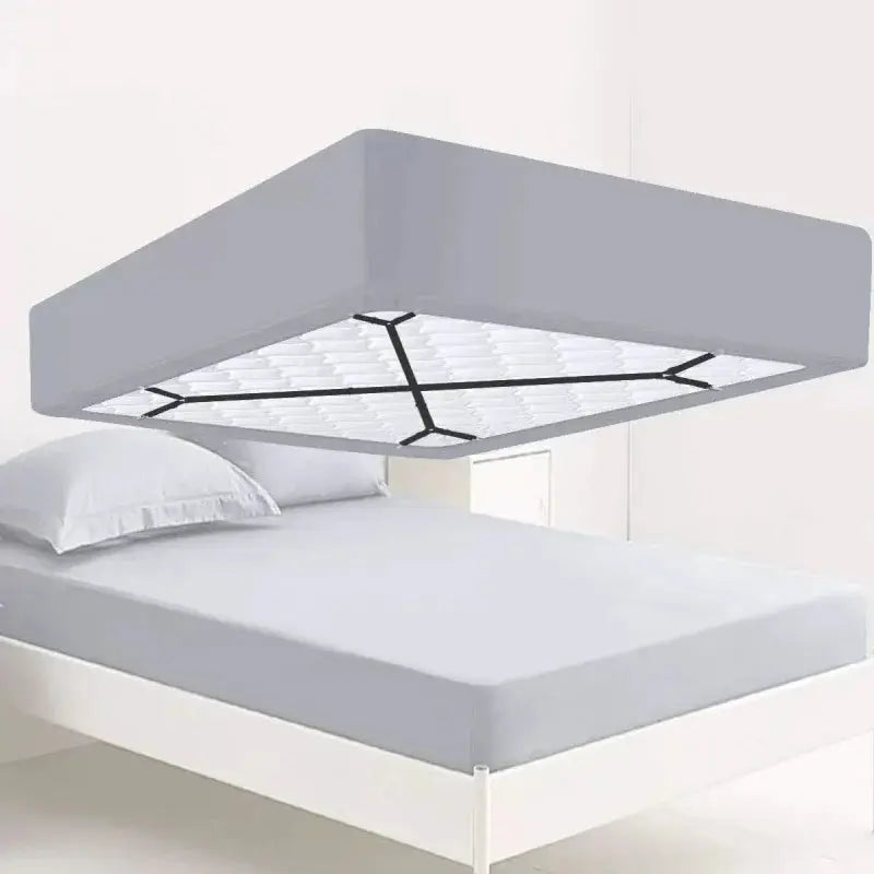 Adjustable Bed Sheet Fastener Straps with Elastic Crisscross and Metal Clips | Keeps Sheets Tight and Smooth | Bed Sheet Holders
