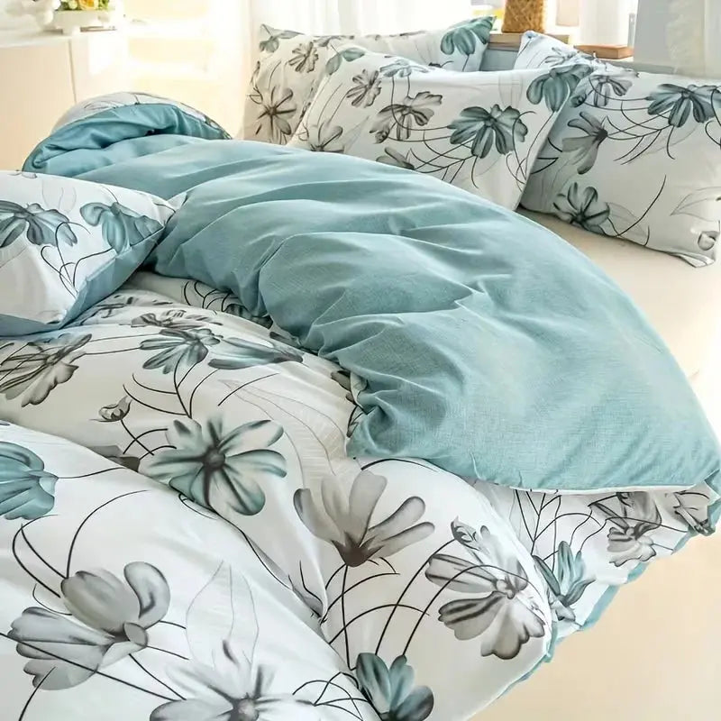 Pastoral Floral Duvet Set with Printed Three-Piece Design | Pastoral Floral Three-Piece Duvet Set | Duvet Sets