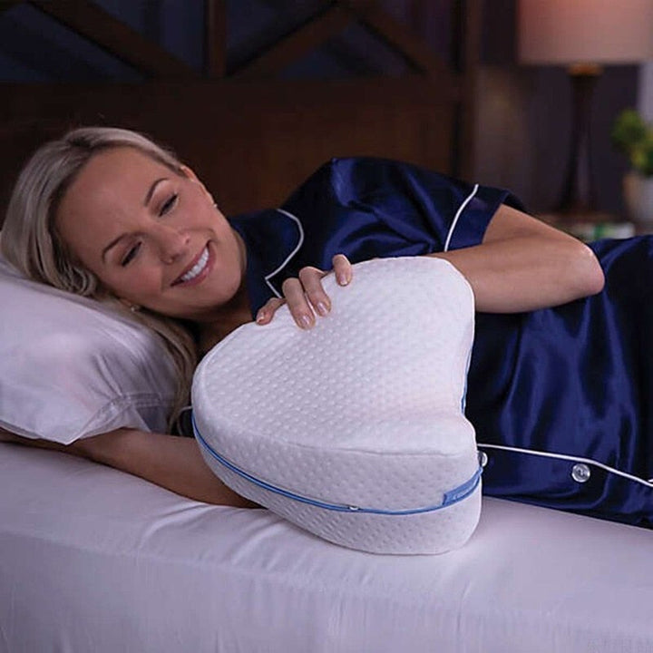 Ventilated Memory Foam Knee Pillow for Side Sleepers with Hip Alignment Wedge | Aligned Hips, Ventilated Foam | Knee Pillows