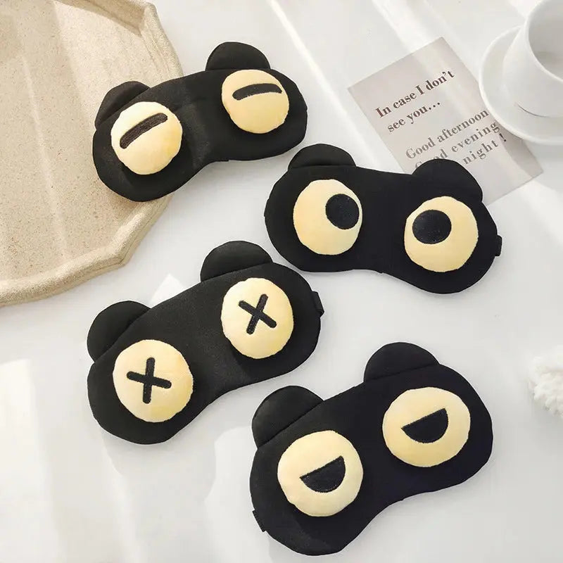 Adjustable Cartoon Sleep Mask with Raised Eyes and Ears | Playful Mask for Restful Nights | Sleep Masks