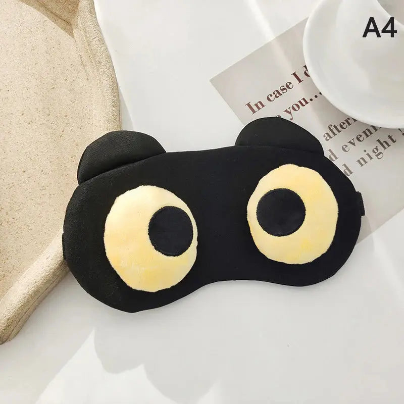 Adjustable Cartoon Sleep Mask with Raised Eyes and Ears | Playful Mask for Restful Nights | Sleep Masks