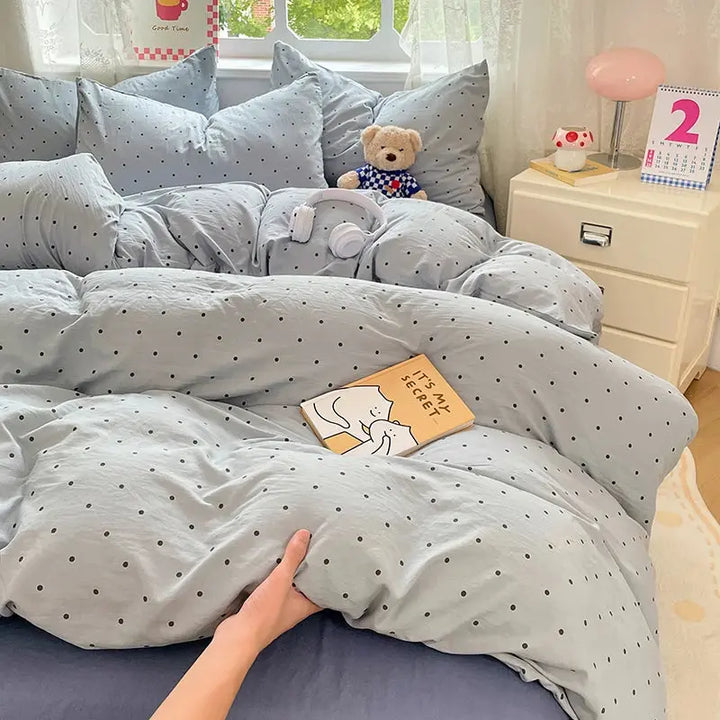 Soft Cloud Washed Cotton Bedding Set with Duvet Cover, Sheet and Pillowcases | Pre-Washed Softness from Night One | Bedding Sets