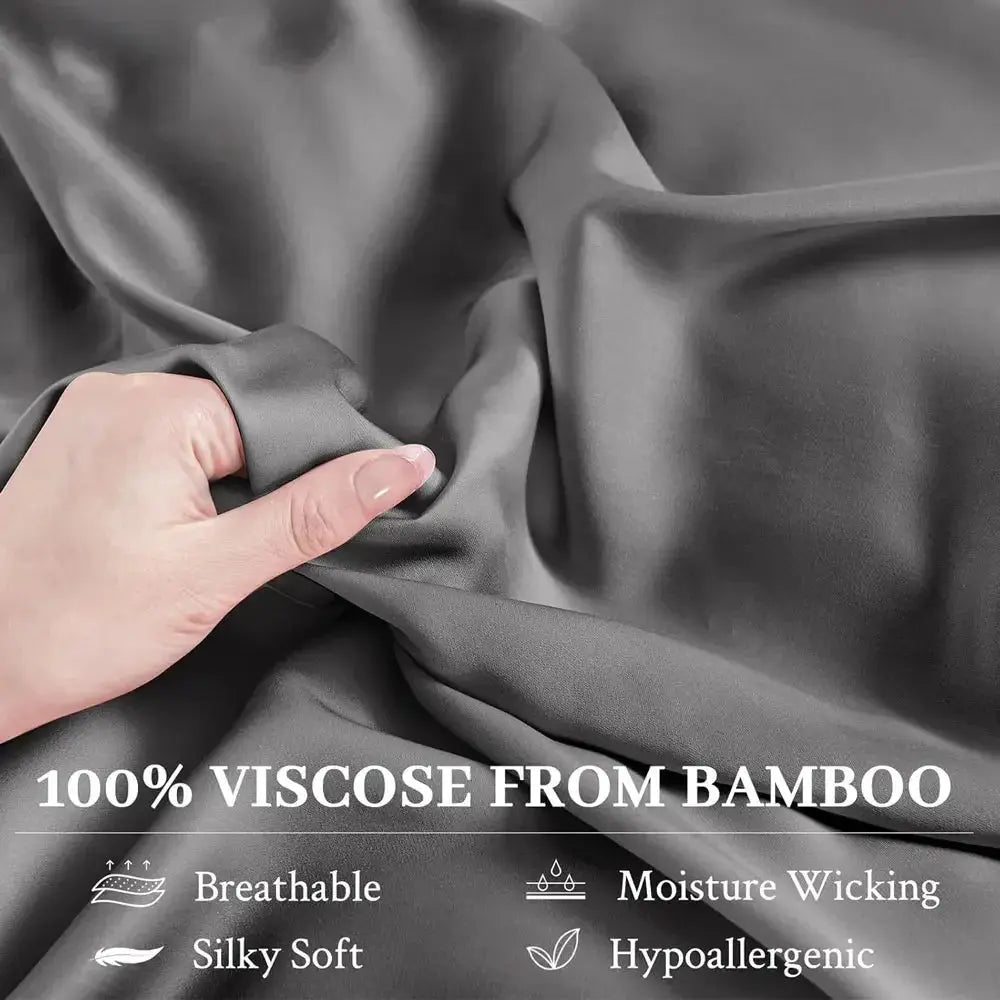 Bamboo Rayon Cooling Pillowcase with Envelope Closure, Queen Size, Twill Weave | Cool, Silky Pillow Cover | Pillowcases