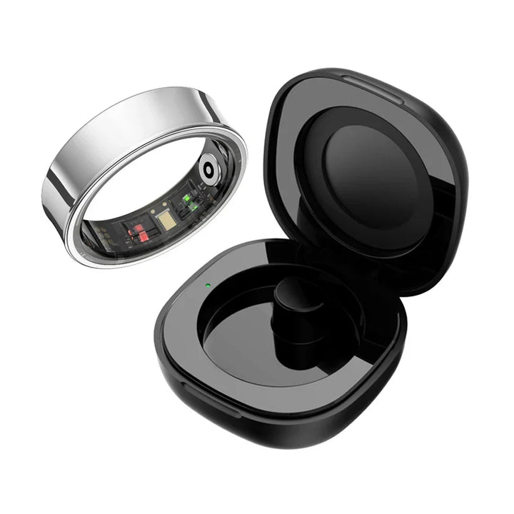 Stainless Steel Smart Ring with Sleep Tracking and Charging Case | Discreet Activity and Sleep Tracking | Smart Rings