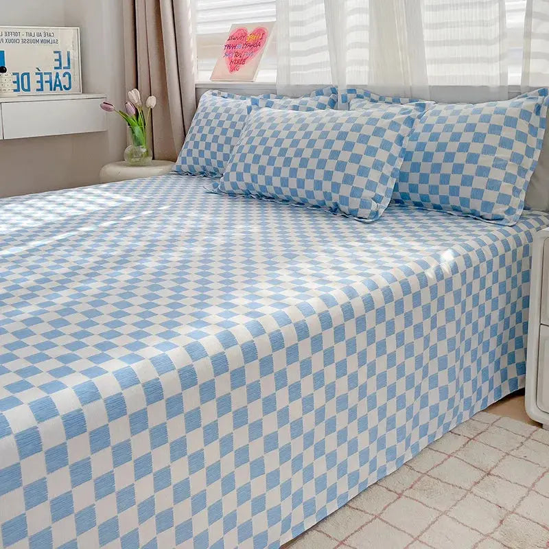 Washed Cotton Style Flat Bedsheet Set, 3 Pieces for Queen, King and Full | Washed Look Flat Sheet Set | Bed Sheet Sets