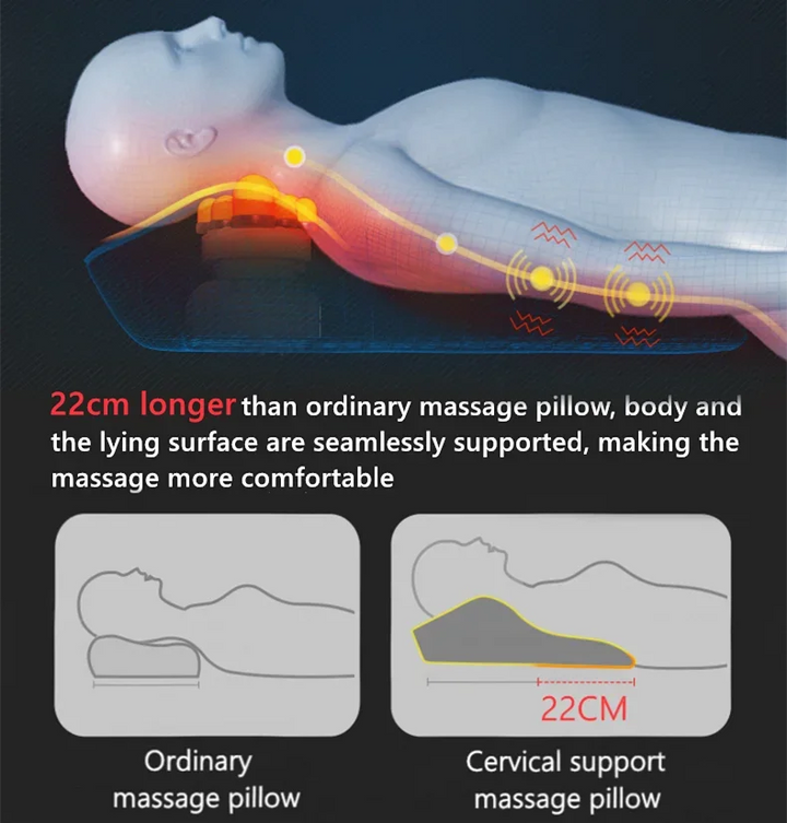Shiatsu Neck and Back Massage Pillow with Heat and 16 Nodes | Kneading Massage Wherever You Rest | Massage Pillows