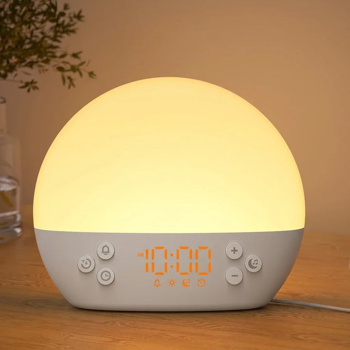 Sunrise Alarm Clock with White Noise and 30 Sleep Sounds | Gentle Light and Sound Routine | Sunrise Alarm Clocks