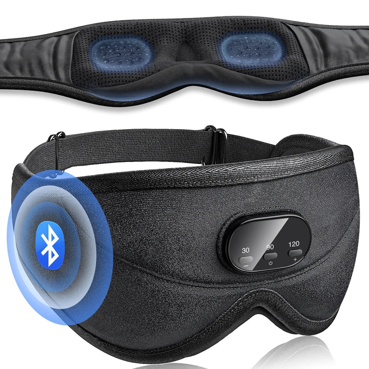 Bluetooth Sleep Mask with Headphones and Contoured Eye Cups | Block Light, Play Your Sounds | Sleep Masks