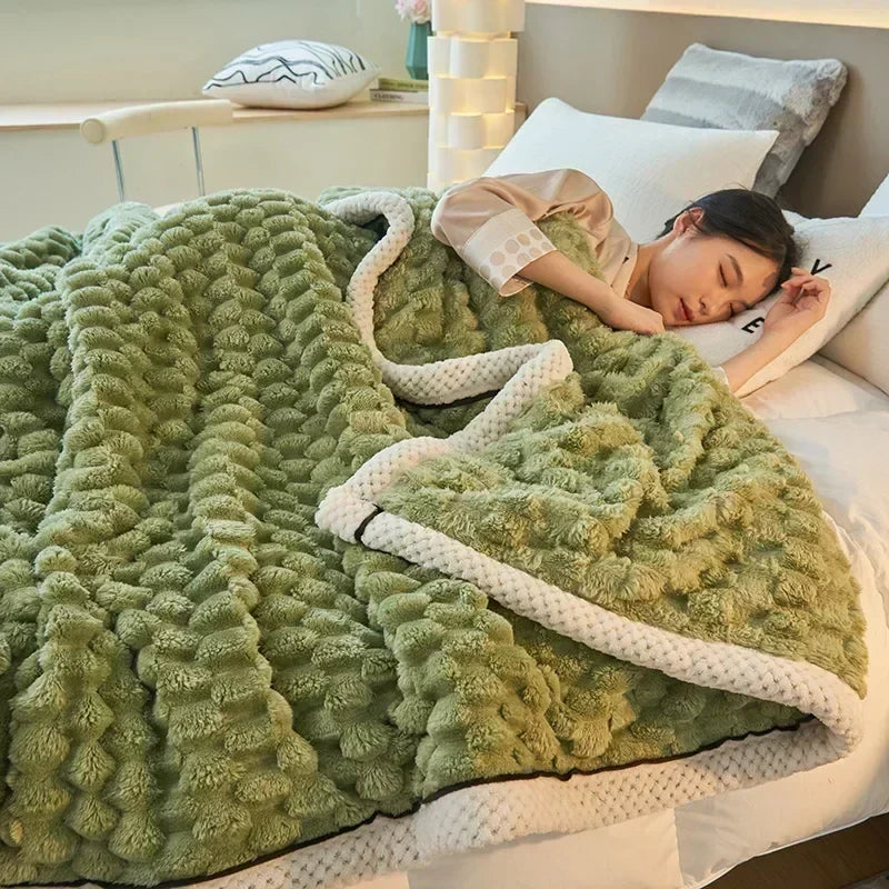Autumn Flannel Blanket in Soft Turtle Velvet, Four Sizes | Soft Turtle Velvet Fall Warmth | Throw Blankets