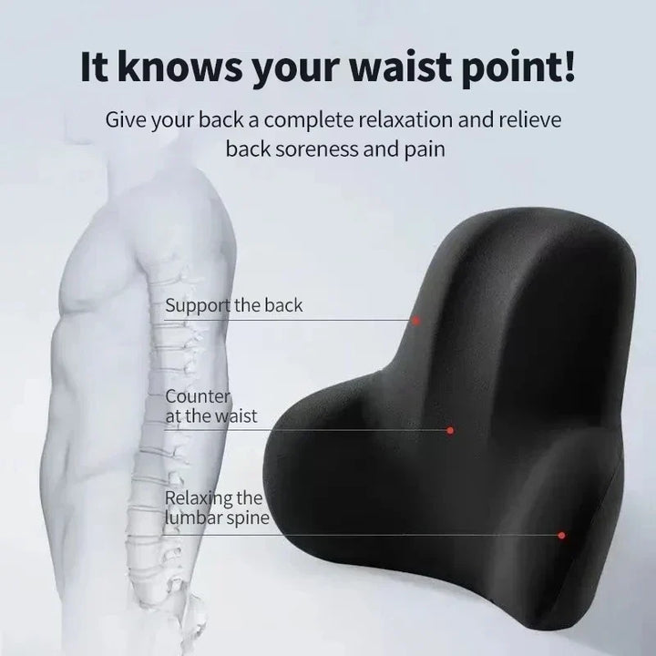 Memory Foam Lumbar Support Pillow for Car Seat and Office Chair | Lower Back Cushion for Any Seat | Lumbar Support Pillows