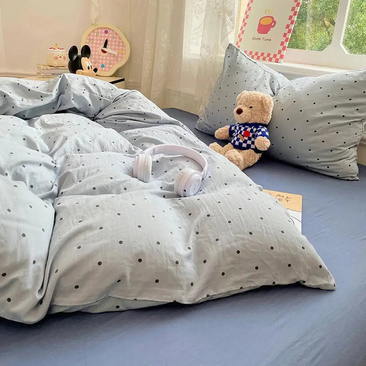 Soft Cloud Washed Cotton Bedding Set with Duvet Cover, Sheet and Pillowcases | Pre-Washed Softness from Night One | Bedding Sets
