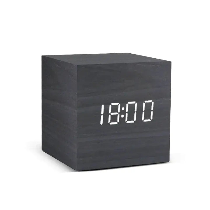 Wooden LED Digital Alarm Clock with Temperature Display and Sound Control | Clap to Light Wood Alarm Clock | Alarm Clocks