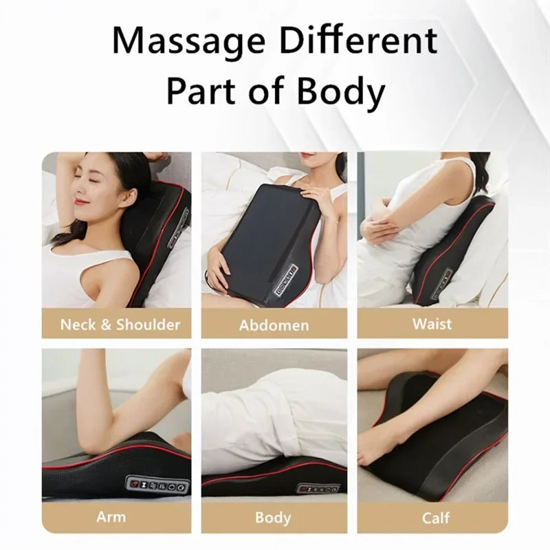 Shiatsu Neck and Back Massage Pillow with Heat and 16 Nodes | Kneading Massage Wherever You Rest | Massage Pillows