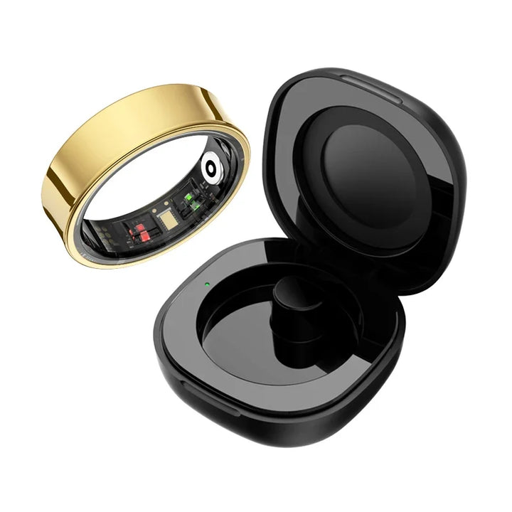 Stainless Steel Smart Ring with Sleep Tracking and Charging Case | Discreet Activity and Sleep Tracking | Smart Rings