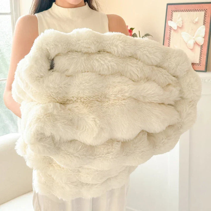 Double-Layer Extra Thick Rabbit Fur Imitation Plush Blanket, Four Sizes | Thick Double-Layer Plush Warmth | Fleece Blankets