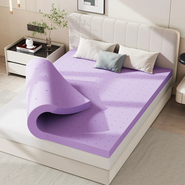 Ventilated Gel Memory Foam Mattress Topper in Multiple Sizes | Cool-Feeling Comfort Layer | Mattress Toppers
