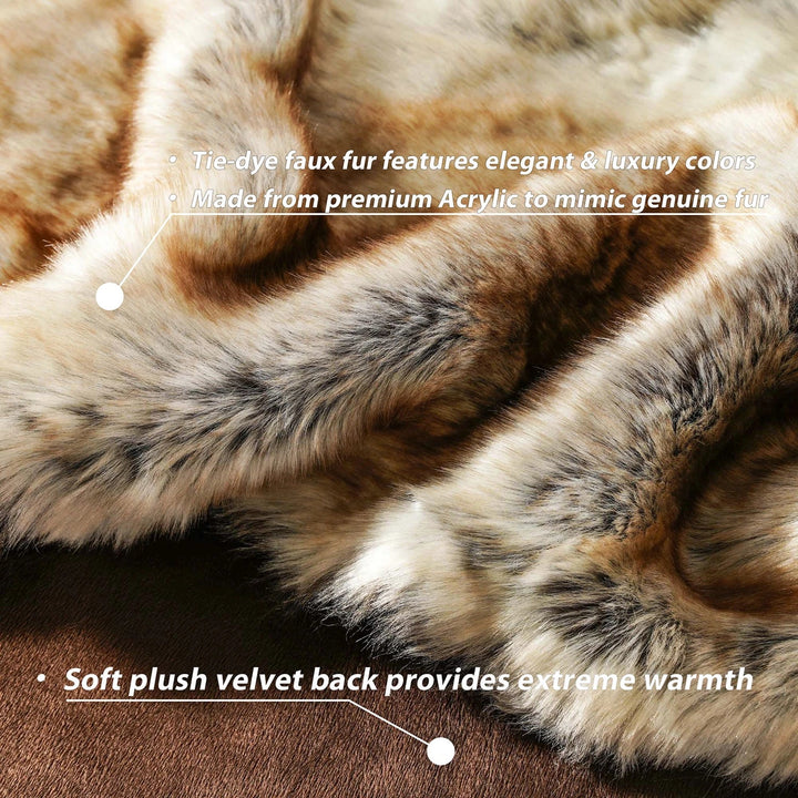 Luxury Faux Fur Throw Blanket for Sofa and Bedroom, Two Sizes | Thick Faux Fur for Cosy Rooms | Throw Blankets