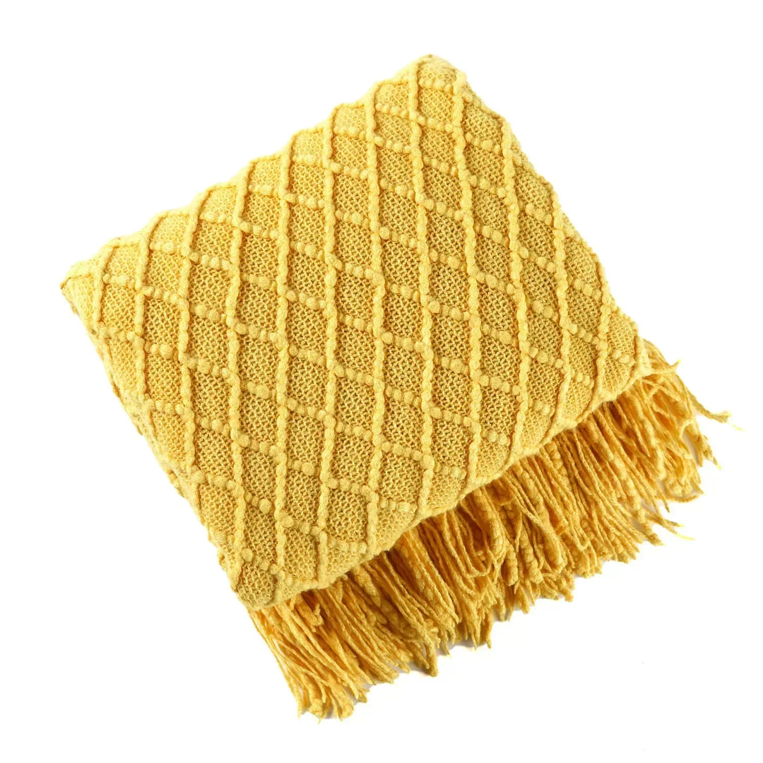 Nordic Style Thick Knitted Throw Blanket in Soft Synthetic Cashmere, Six Colours | Plush Nordic Knit for Chilly Evenings | Throw Blankets